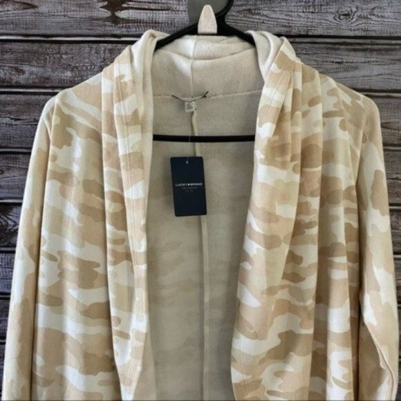 NWT Lucky Brand Women's‎ Camo Print Open-Front Cardigan Sweatshirt Size S - Picture 3 of 12